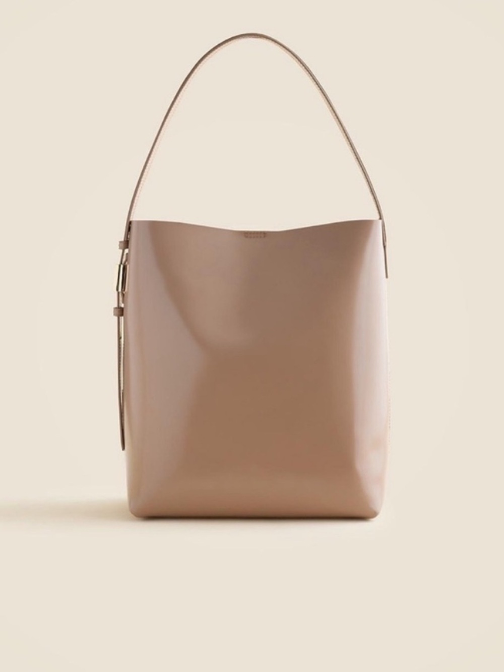 NEW J. Crew Edie Bucket Bag Italian Leather Natural work bag office CB969 $268